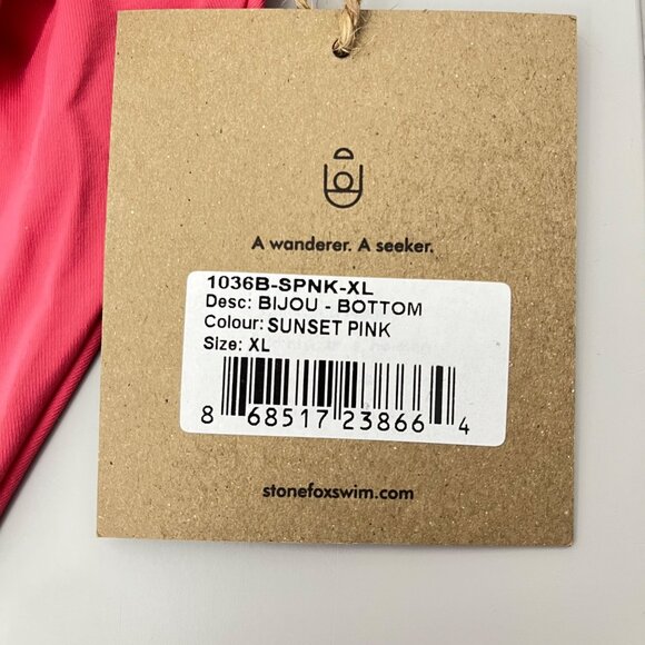 Stone Fox Swim Bijou Bikini Bottom Sunset Pink XL NEW - Picture 3 of 4